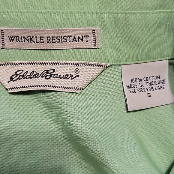 Eddie Bauer Lime Green Button Down Blouse, Size S - Picture 4 of 4